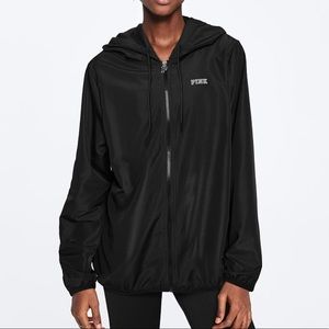 PINK Black Full Zip Lightweight Anorak sz M/L